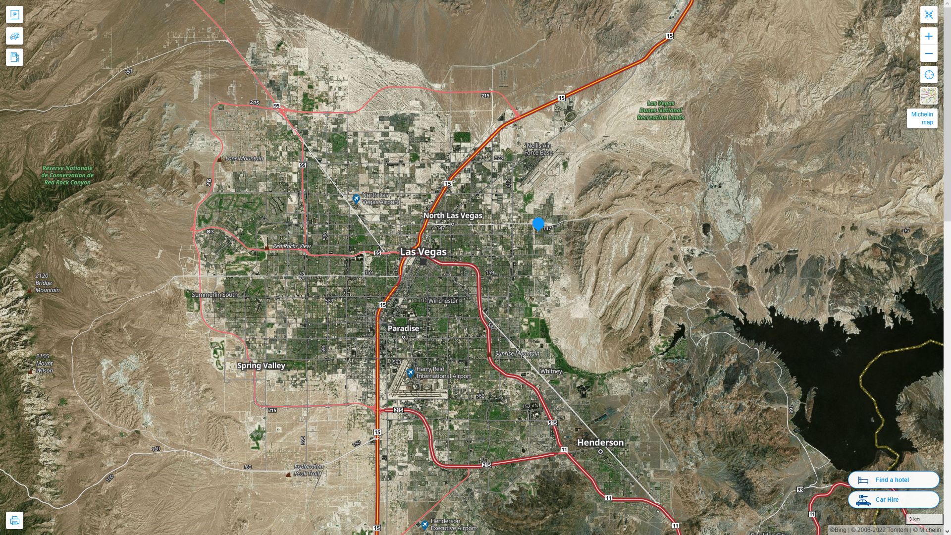 Sunrise Manor Nevada Highway and Road Map with Satellite View